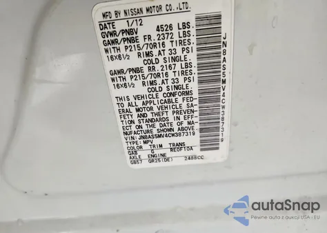 2012 Nissan Rogue S from USA, damaged, VIN JN8AS5MV4CW387319